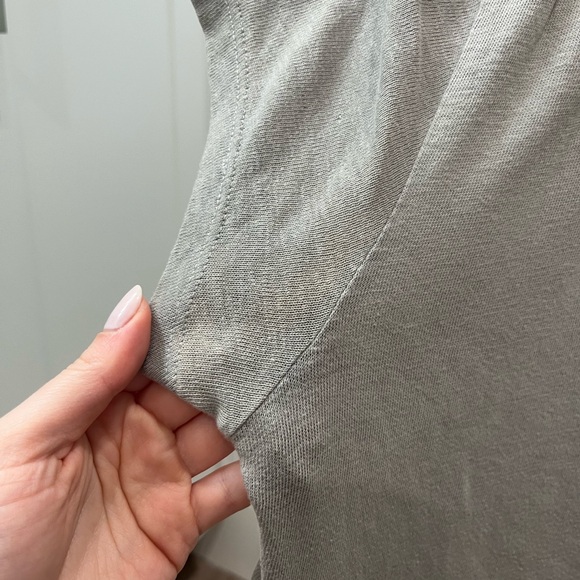 Gray Ruffled V-Neck Top - Picture 3 of 3